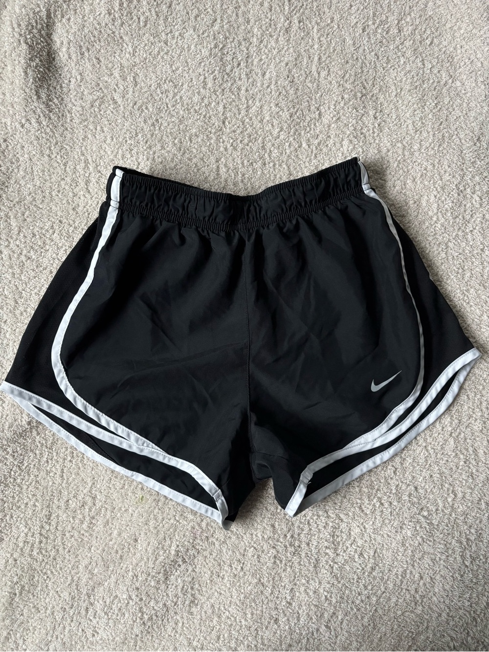 Nike Women's Black Athletic Shorts with White Trim